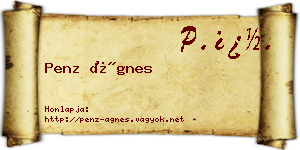 Penz Ágnes névjegykártya